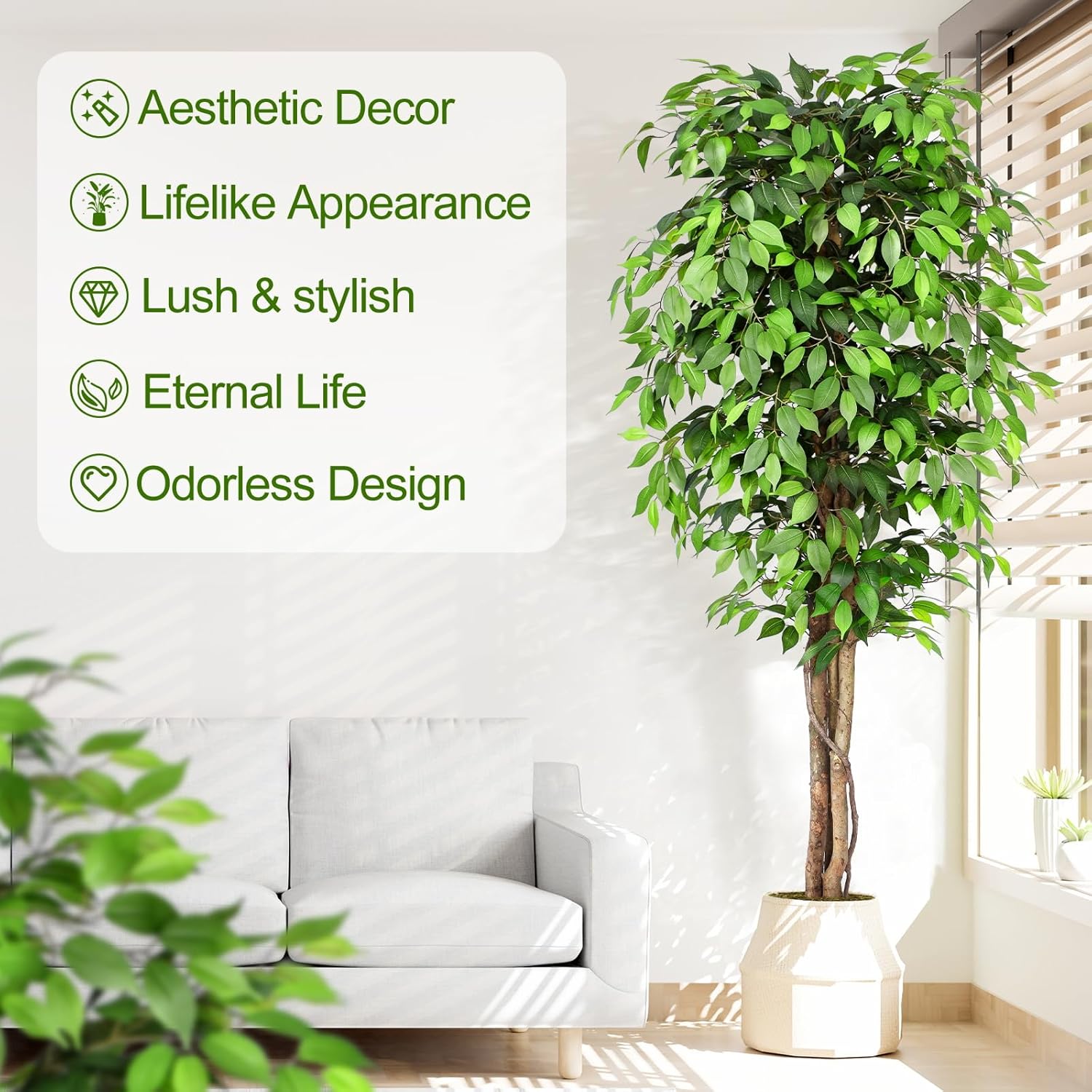 Lifelike Artificial Ficus Tree - огляд і ціна Ficus Lyrata Tree